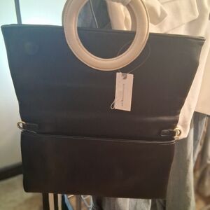 Anthropologie Black and Cream Clutch